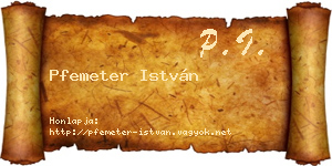 Pfemeter István névjegykártya