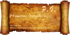 Pfemeter István névjegykártya